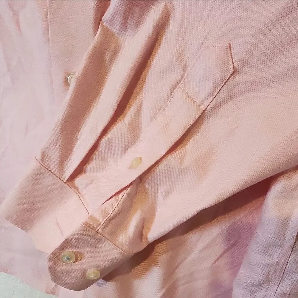Banana Republic Grant Fit Pink Non-Iron Men's Dress Shirt L 16-16.5 34/35